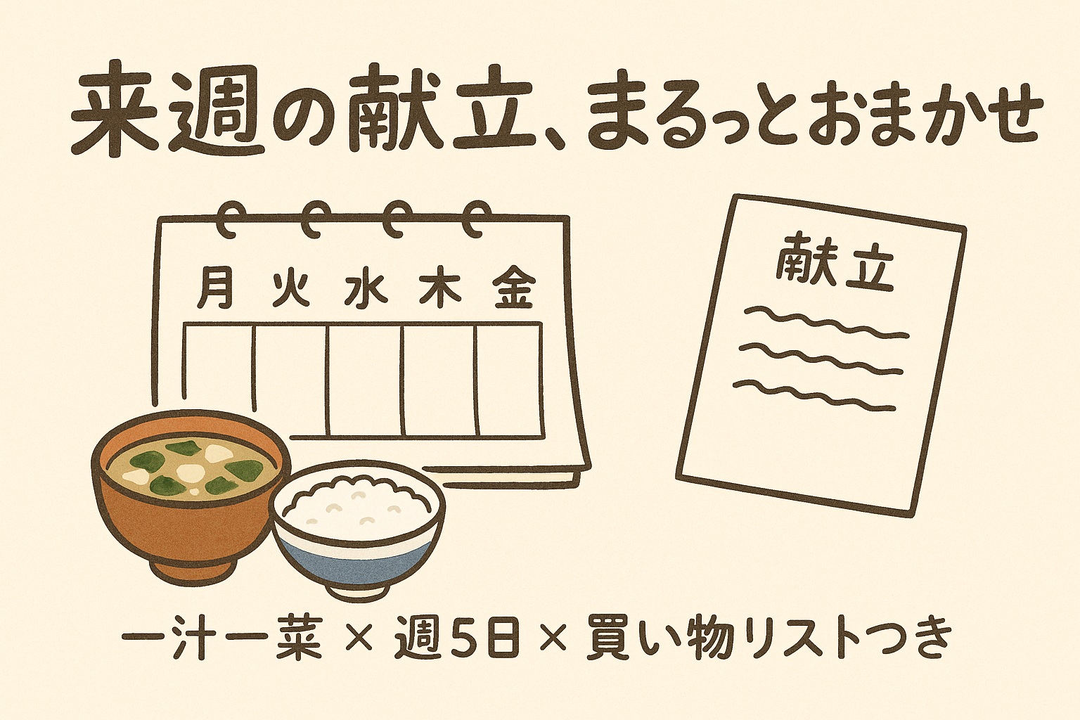来週の献立・まるっとおまかせ