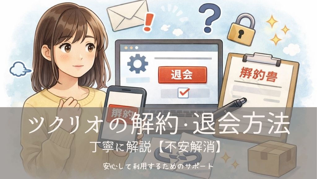 ツクリオの解約・退会方法を丁寧に解説【不安解消】